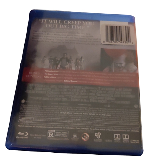 Stephen King, It Blu-Ray Disc Sealed New - Picture 2 of 2